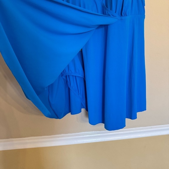 Swimsuits for All Plus Size 26 Chlorine Resistant Blue Tank Swimdress Beach Pool - Picture 6 of 16